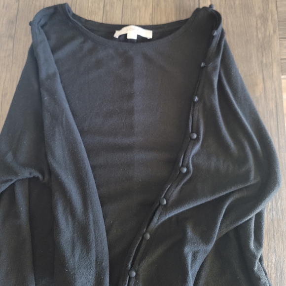 Loft Relaxed Fit Black Long Sleeve Top - Picture 1 of 7